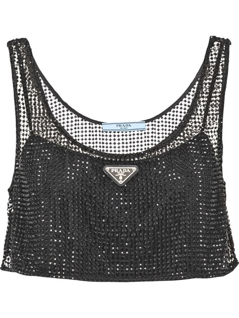 rhinestone mesh crop top